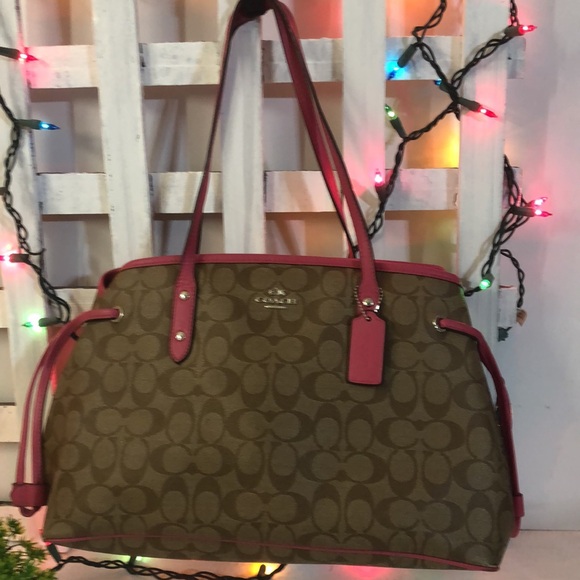 Coach #57842 Signature Drawnstring Carryall Shoulder Bag - Picture 4 of 13